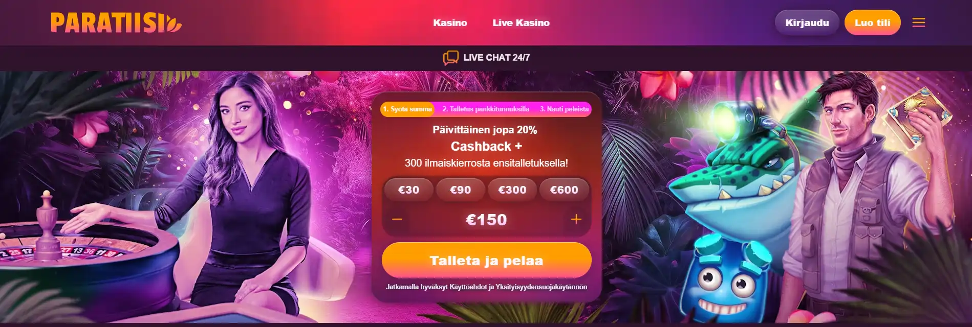 Brite Pay N Play kasino paratiisikokemus